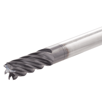 Picture of TUNGALOY TEC200H7-40C20CF-R10M104 AH710 DIA 20MM SH 0.7874 LOC 1.5748 OAL 4.0945 End Mill Standard Flute Variable Helix Carbide TiAlN Single End Corner Radius 0.0394 1.00MM TUNG MEISTER