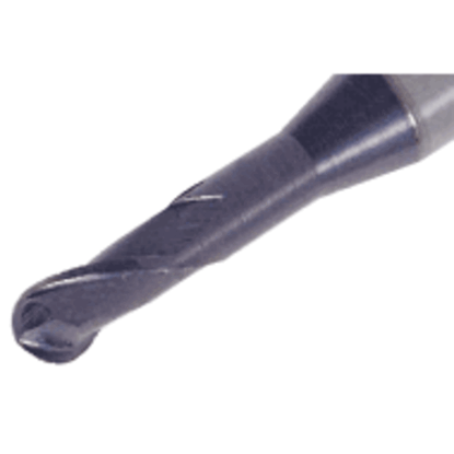 Picture of TUNGALOY TEB030A2-045/35C6M80 AH750 DIA 3MM SH 0.2362 LOC 0.1770 OAL 3.1496 End Mill Standard Flute Standard Helix Carbide TiAlN Single End Ball Nose TUNG MEISTER