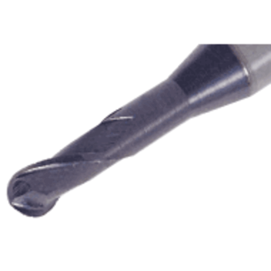 Picture of TUNGALOY TEB030A2-045/35C6M80 AH750 DIA 3MM SH 0.2362 LOC 0.1770 OAL 3.1496 End Mill Standard Flute Standard Helix Carbide TiAlN Single End Ball Nose TUNG MEISTER