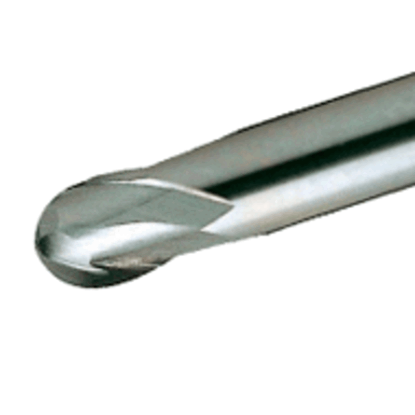 Picture of TUNGALOY TEB060A2-07C06-E51 AH725 DIA 6MM SH 0.2362 LOC 0.2756 OAL 2.0079 End Mill Standard Flute Standard Helix Carbide TiAlN Single End Ball Nose TUNG MEISTER