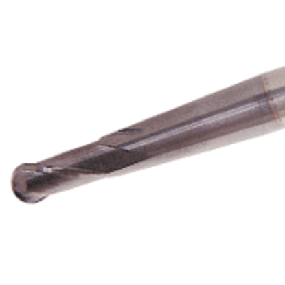 Picture of TUNGALOY TEB100A2-18/21/1.5C12M130 AH750 DIA 10MM SH 0.4724 LOC 0.7087 OAL 5.1181 End Mill Standard Flute Standard Helix Carbide TiAlN Single End Ball Nose TUNG MEISTER