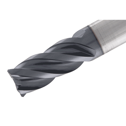 Picture of TUNGALOY TEC060H4M-12C06CF-E57 AH725 DIA 6MM SH 0.2362 LOC 0.4724 OAL 2.2441 End Mill Standard Flute Standard Helix Carbide TiAlN Single End 45.0° Chamfer TUNG MEISTER