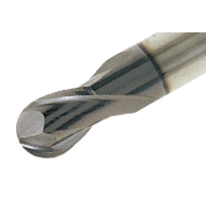 Picture of TUNGALOY TEB180A2-18C18-E76 AH725 DIA 18MM SH 0.7087 LOC 0.7087 OAL 2.9921 End Mill Standard Flute Standard Helix Carbide TiAlN Single End Ball Nose TUNG MEISTER