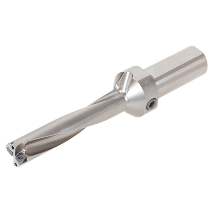Picture of TUNGALOY TDXU-0625FS-05 5/8" TungDrill Twisted Indexable Insert Drill s with side & rear Coolant port, L/D = 5, Flat cotter