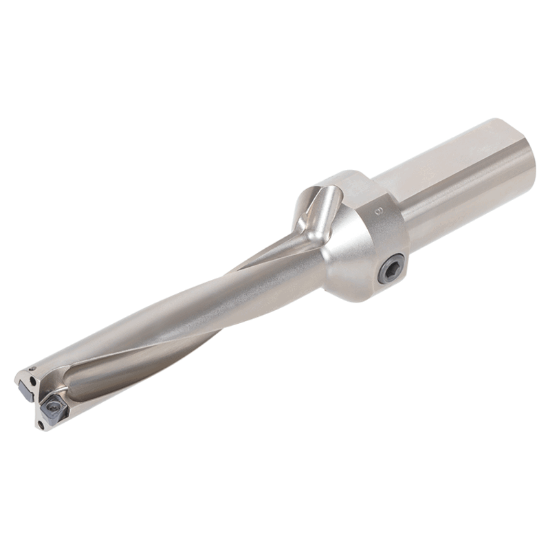 Picture of TUNGALOY TDXU-0531FS-05 0.531" TungDrill Twisted Indexable Insert Drill s with side & rear Coolant port, L/D = 5, Flat cotter