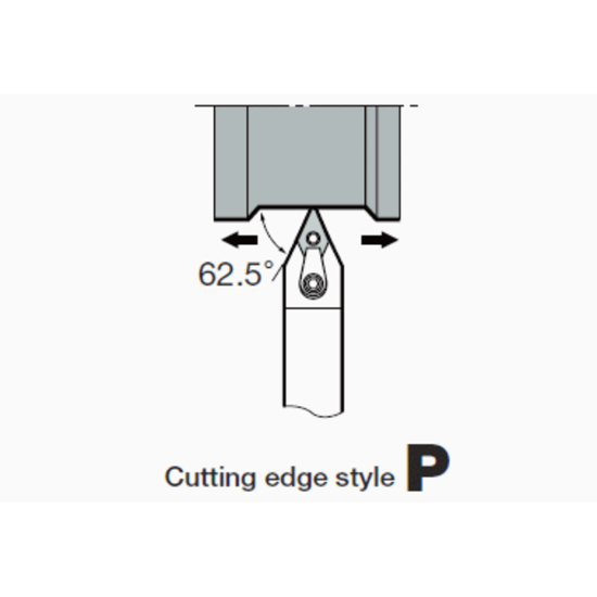 Picture of TUNGALOY MDPNN2525M15 Stick Tool 55.0° Insert Neg,P style, 62.5deg Approach , Steel Square 0.984 Shank