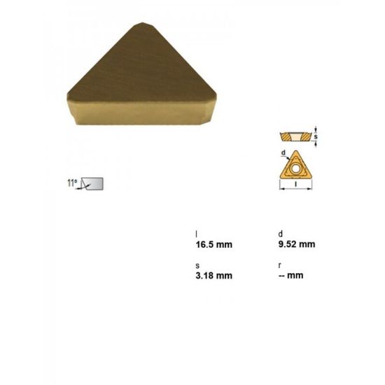 Picture of CANELA Tool TPKN43PDSR 1FTIN25 Milling Insert Triangle TiN + TiC + TiN