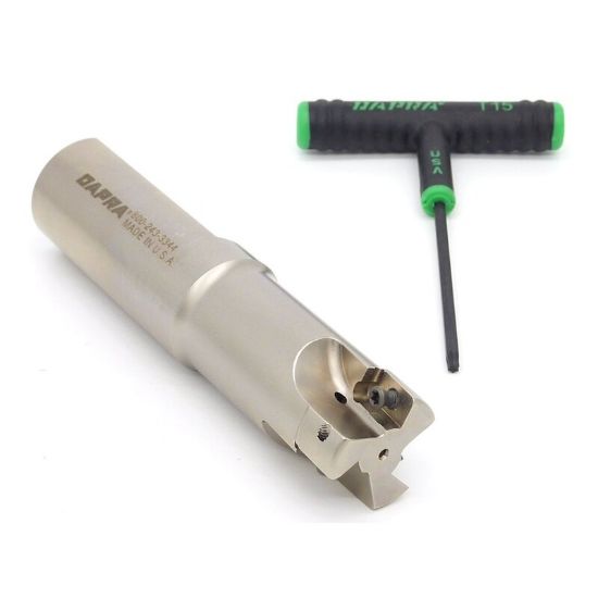 Picture of DAPRA SSEM25-20-R35-4 90.0°, End Mill 0.984 Cutter Diameter Weldon 0.787 Shank 3.540 OAL 4 Flute