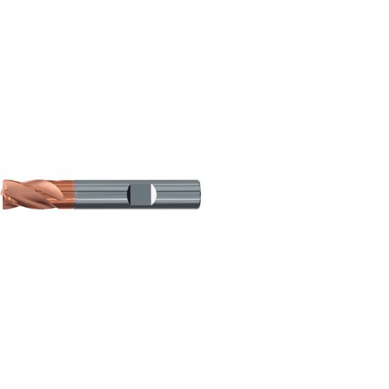 Picture of EMUGE 1917A.0500 DIA 1/2 SH 0.50 LOC 0.6250 OAL 2.8750 End Mill Standard Flute Variable Helix Carbide TiAlN Single End Square Sharp TOP-Cut