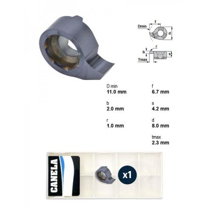 Picture of CANELA Tool RS11.020R10TL20 Grooving Insert Swiss TiAIN 0.079 Radius