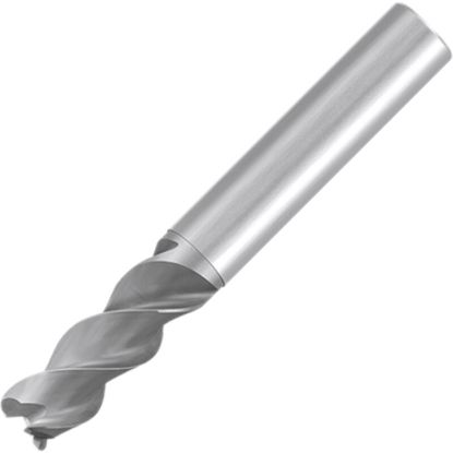 Picture of EMUGE 2546.01002 DIA 10MM SH 0.3937 LOC 0.8661 OAL 2.8346 End Mill Standard Flute Variable Helix Carbide Uncoated Single End Corner Radius 0.0787 2.00MM Alu-Cut