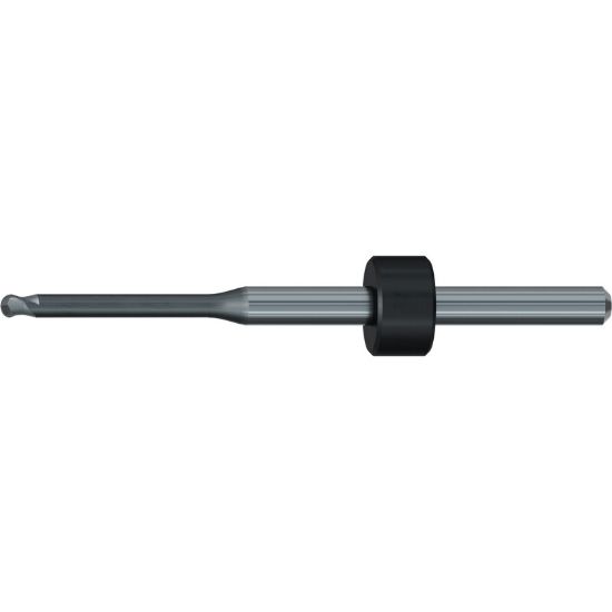 Picture of EMUGE 2600DR.200320 DIA 2MM SH 0.1181 LOC 0.7874 OAL 1.8504 End Mill Ball Nose Carbide Diamond Single End Ball Nose Dental Mills