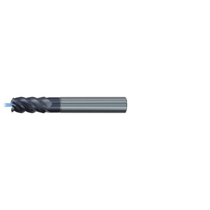 Picture of EMUGE 2610AZ.010 DIA 10MM SH 0.3937 LOC 0.8661 OAL 2.8346 End Mill Standard Flute High Helix Carbide TiAlN Single End Corner Radius 0.0472 1.20MM Jet-Cut