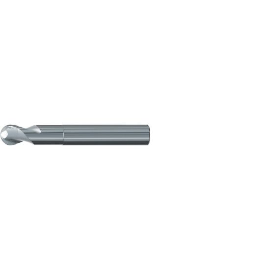 Picture of EMUGE 1921.0375 DIA 3/8 SH 0.3750 LOC 0.3125 OAL 2.7500 End Mill Standard Flute Standard Helix Carbide Uncoated Single End Ball Nose Alu-Cut