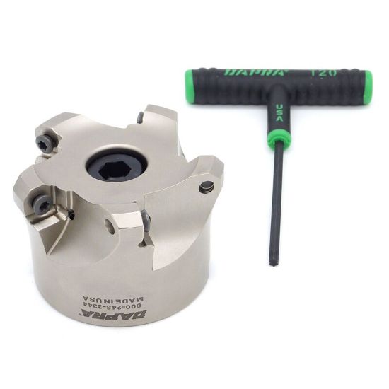 Picture of DAPRA TRSM300-100-R5-5C Button Cutter,Face Mill 3.000 Cutter Diameter Face Mill 1.000 Shank 2.000 OAL 5 Flute