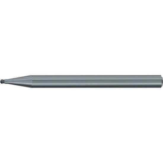 Picture of EMUGE 2618.1 DIA 1MM SH 0.1575 LOC 0.0315 OAL 1.9685 End Mill Standard Flute Standard Helix CBN Uncoated Single End Corner Radius 0.0197 0.50MM Micro