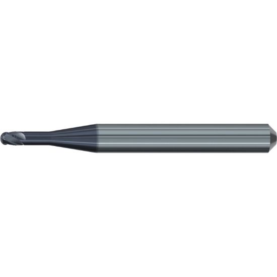 Picture of EMUGE 2628A.200608 DIA 2MM SH 0.2362 LOC 0.3150 OAL 2.2441 End Mill Corner Radius Carbide TiAlN Single End Corner Radius 0.0394 1.00MM Dental Mills