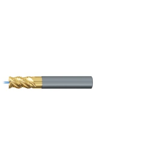 Picture of EMUGE 2646TZ.020 DIA 20MM SH 0.7874 LOC 1.0236 OAL 3.6220 End Mill Standard Flute Coolant High Helix Carbide TiN + TiAIN Single End Square Sharp TiNox-Cut