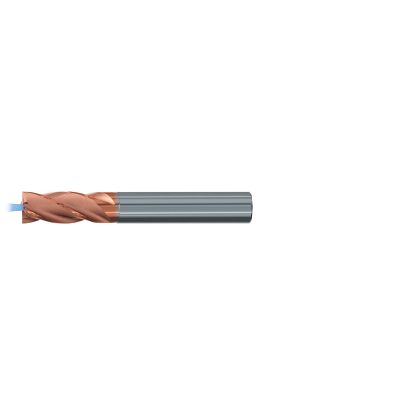 Picture of EMUGE 1998AZ.004 DIA 4MM SH 0.2362 LOC 0.4331 OAL 2.2441 End Mill Standard Flute Coolant High Helix Carbide TiAlN Single End Square Sharp TOP-Cut