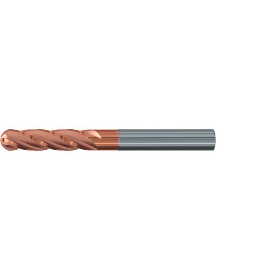 Picture of EMUGE 2504A.016 DIA 16MM SH 0.6299 LOC 2.5591 OAL 5.9055 End Mill Standard Flute Variable Helix Carbide TiAlN Single End Ball Nose TOP-Cut