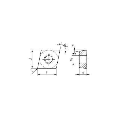 Picture of DIJET CCET21.50.05R -MF JC5015 Turning Insert 80.0° 0.008 Corner Radius Carbide Multilayer