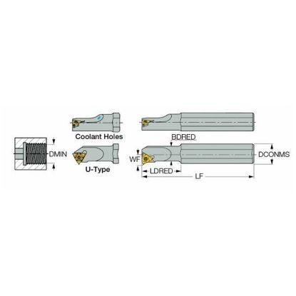 Picture of CARMEX SIR 375 K11 Threading Boring Bar Iso Thread 0.62 Shank Right Hand 5.00 OAL