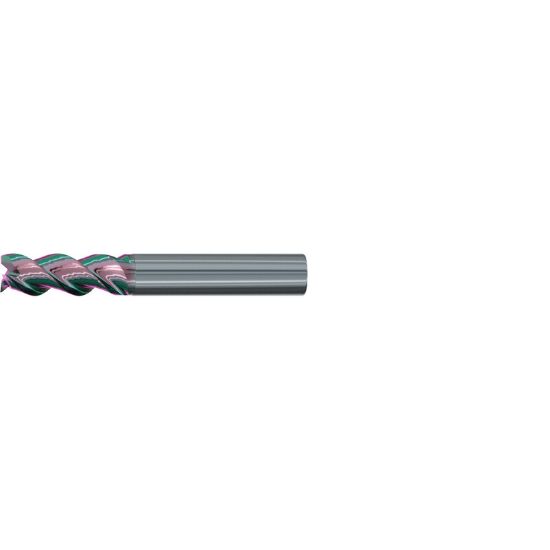 Picture of EMUGE 2544K.010 DIA 10MM SH 0.3937 LOC 2.8346 OAL 0.8661 End Mill Standard Flute Variable Helix Carbide GLT Single End 45.0° Chamfer Alu-Cut