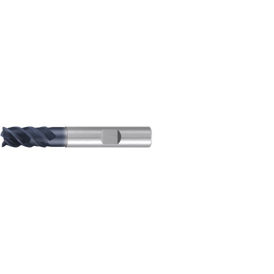 Picture of EMUGE 2851A.020 DIA 20MM SH 0.7874 LOC 1.4961 OAL 4.0945 End Mill Standard Flute High Helix Carbide TiAlN Single End Corner Radius 0.0394 1.00MM Jet-Cut