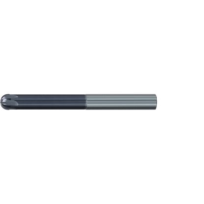 Picture of EMUGE 2837A.010 DIA 10MM SH 0.3937 LOC 0.2362 OAL 3.9370 End Mill Standard Flute Standard Helix Carbide TiAlN Single End Ball Nose Hard-Cut