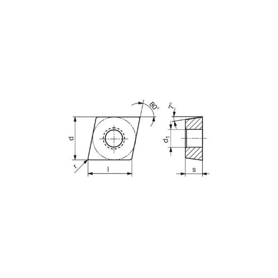 Picture of DIJET CCET21.50.05L -MF JC5015 Turning Insert 80.0° 0.008 Corner Radius Carbide Multilayer