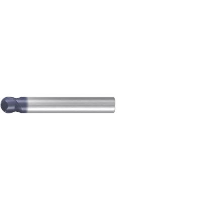 Picture of EMUGE 1973A.0500 DIA 1/2 SH 0.50 LOC 0.2656 OAL 3.2500 End Mill Standard Flute Standard Helix Carbide TiAlN Single End Ball Nose Hard-Cut