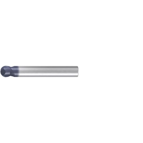 Picture of EMUGE 1973A.0500 DIA 1/2 SH 0.50 LOC 0.2656 OAL 3.2500 End Mill Standard Flute Standard Helix Carbide TiAlN Single End Ball Nose Hard-Cut