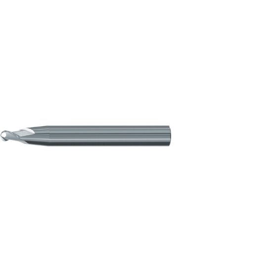 Picture of EMUGE 3442.06030A DIA 3MM SH 0.3937 LOC 0.2756 OAL 3.1496 End Mill Taper Flute Carbide Uncoated Single End Ball Nose Turbine Program