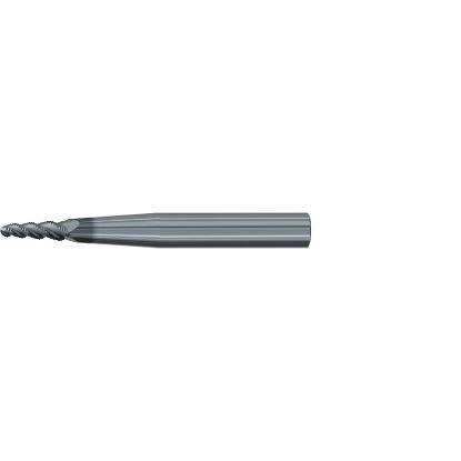 Picture of EMUGE 3546L.04020A DIA 4MM SH 0.4724 LOC 1.1811 OAL 4.7244 End Mill Taper Flute Carbide AlCrN Single End Ball Nose Turbine Program