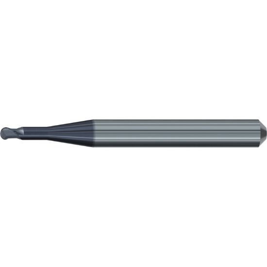 Picture of EMUGE 2627A.250612 DIA 2.50MM SH 0.2362 LOC 0.4724 OAL 2.244 End Mill Corner Radius Carbide TiAlN Single End Corner Radius 0.0492 1.25MM Dental Mills