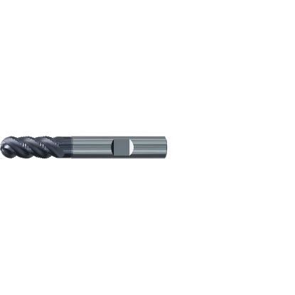 Picture of EMUGE 2667A.016 DIA 16MM SH 0.6299 LOC 1.2598 OAL 3.6220 End Mill Carbide TiAlN Single End Ball Nose Multi-Cut