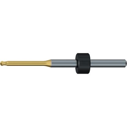 Picture of EMUGE 2602TR.150312 DIA 1.50MM SH 0.1181 LOC 0.4724 OAL 1.850 End Mill Ball Nose Carbide TiN + TiAIN Single End Ball Nose Dental Mills