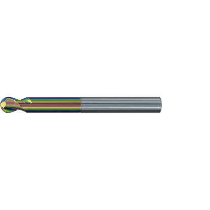 Picture of EMUGE 2830R.016 DIA 16MM SH 0.6299 LOC 0.4724 OAL 5.5118 End Mill Standard Flute Standard Helix Carbide CrN Single End Ball Nose Alu-Cut
