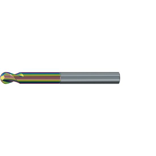 Picture of EMUGE 2830R.016 DIA 16MM SH 0.6299 LOC 0.4724 OAL 5.5118 End Mill Standard Flute Standard Helix Carbide CrN Single End Ball Nose Alu-Cut