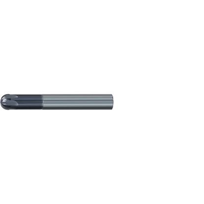 Picture of EMUGE 2836A.010 DIA 10MM SH 0.3937 LOC 0.2362 OAL 2.8346 End Mill Standard Flute Standard Helix Carbide TiAlN Single End Ball Nose Hard-Cut