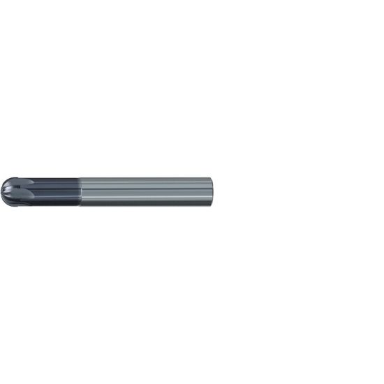 Picture of EMUGE 2836A.010 DIA 10MM SH 0.3937 LOC 0.2362 OAL 2.8346 End Mill Standard Flute Standard Helix Carbide TiAlN Single End Ball Nose Hard-Cut