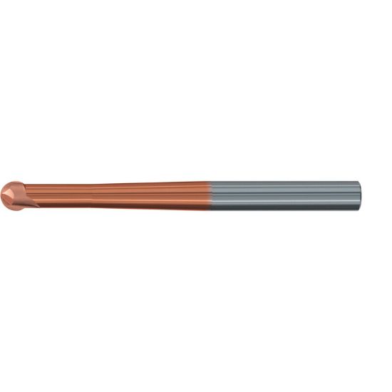 Picture of EMUGE 1935A.012160 DIA 12MM SH 0.4724 LOC 0.3543 OAL 6.2992 End Mill Standard Flute High Helix Carbide TiAlN Single End Ball Nose TOP-Cut