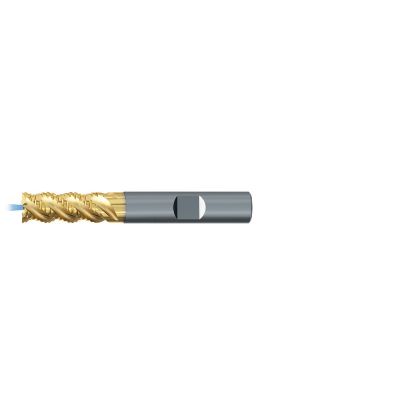 Picture of EMUGE 2649TZ.008 DIA 8MM SH 0.3150 LOC 0.7480 OAL 2.4803 End Mill Standard Flute Coolant High Helix Carbide TiN + TiAIN Single End Square Sharp TiNox-Cut