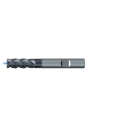 Picture of EMUGE 2653AZ.016030 DIA 16MM SH 0.6299 LOC 1.2598 OAL 4.2520 End Mill Standard Flute Variable Helix Carbide TiAlN Single End Corner Radius 0.1181 3.00MM TiNox-Cut