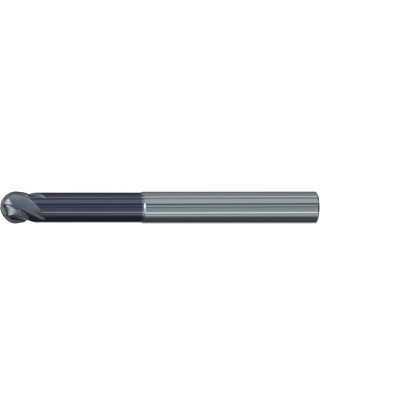 Picture of EMUGE 2943A.0500 DIA 1/2 SH 0.50 LOC 0.3750 OAL 6.00 End Mill Standard Flute Standard Helix Carbide TiAlN Single End Ball Nose Hard-Cut