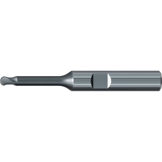 Picture of EMUGE 2623E.100618 DIA 1MM SH 0.2362 LOC 0.0984 OAL 1.8504 End Mill Ball Nose Carbide Diamond Single End Ball Nose Dental Mills