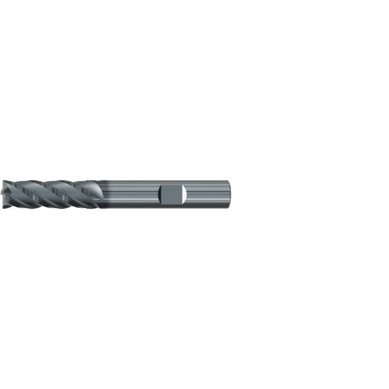 Picture of EMUGE 2997L.0625 DIA 5/8 SH 0.6250 LOC 2.2500 OAL 5.00 End Mill Standard Flute Variable Helix Carbide AlCrN Single End Square Sharp Top-CUT VAR
