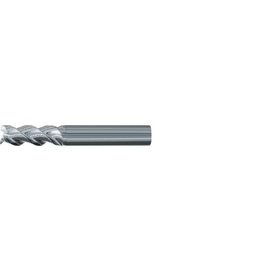 Picture of EMUGE 2544.004 DIA 4MM SH 0.2362 LOC 2.2441 OAL 0.3150 End Mill Standard Flute Variable Helix Carbide Uncoated Single End 45.0° Chamfer Alu-Cut