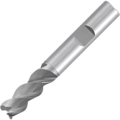 Picture of EMUGE 2547.00601 DIA 6MM SH 0.2362 LOC 0.5118 OAL 2.2441 End Mill Standard Flute Variable Helix Carbide Uncoated Single End Corner Radius 0.0394 1.00MM Alu-Cut