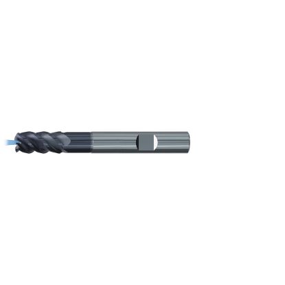 Picture of EMUGE 2613AZ.016 DIA 16MM SH 0.6299 LOC 1.2598 OAL 4.2520 End Mill Standard Flute Variable Helix Carbide TiAlN Single End Corner Radius 0.0866 2.20MM Jet-Cut